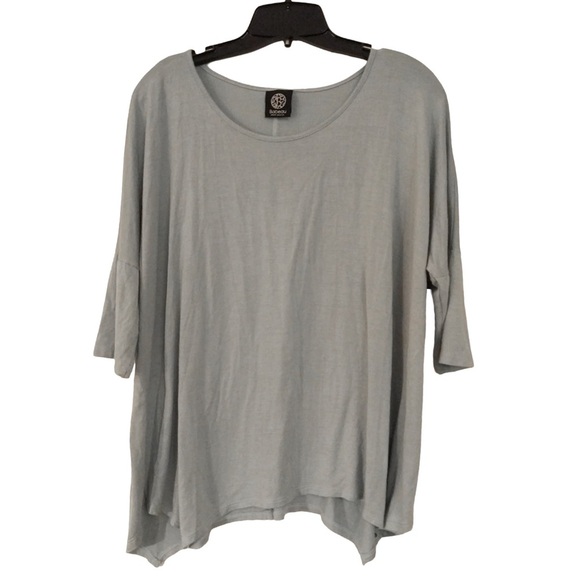 BOBEAU • Women’s Gray Tee Tunic Top Blouse - Picture 3 of 8